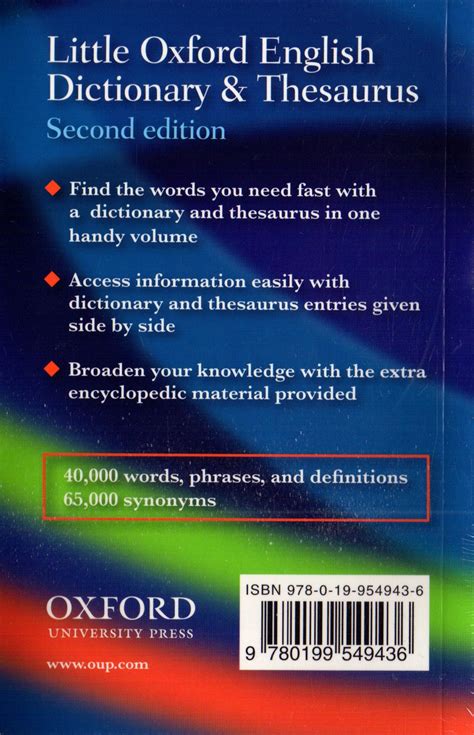 Little Oxford English Dictionary And Thesaurus Al Hidayah