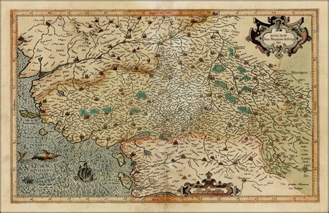 Mercators Map Of Western France Pictou From The First Edition 1595