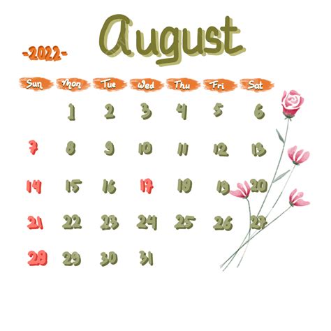 Gambar Kalender Yang Digambar Tangan Lucu Agustus 2022 Kalender Bulan