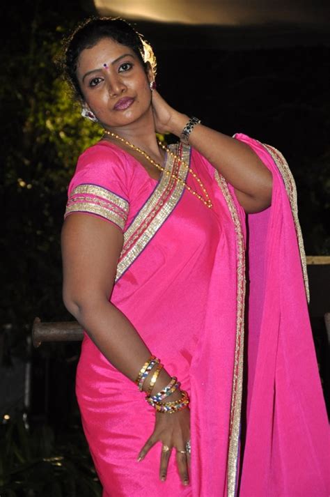 telugu actress mallika pink saree hot photos