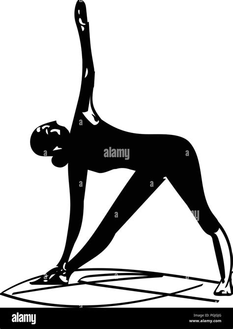 Woman Doing Yoga Abstract Lines Drawing Vector Illustration Stock Vector Image And Art Alamy