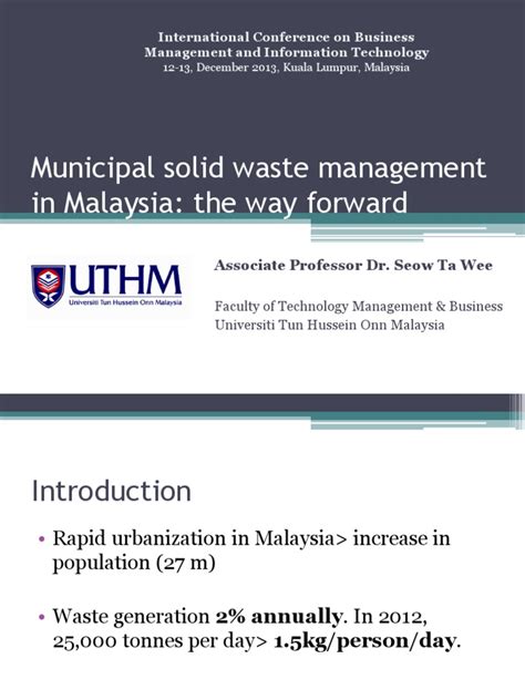 A situational analysis in general, the crucial elements in solid waste management system are (2012) malaysian government has comes up with several strategies and plans toward effective solid waste management. Municipal Solid Waste Management in Malaysia: The Way ...