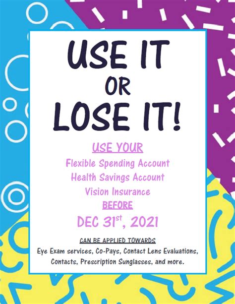 Use It Or Lose It Use Your Fsahsa And Vision Insurance Before Dec 31