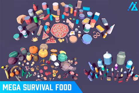 Poly Mega Survival Food 3d Food Unity Asset Store