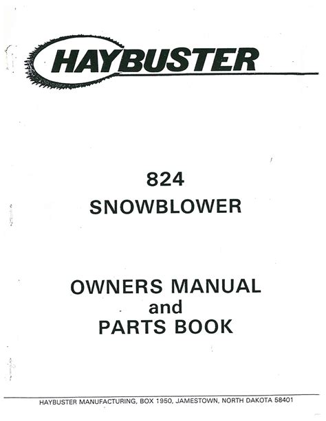Haybuster 824 Owners Manual And Parts Manual Pdf Download Manualslib