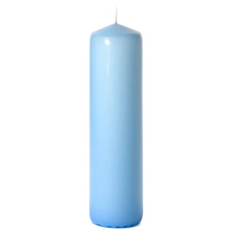 Light Blue 3 X 12 Unscented Pillar Candles Unscented Candles