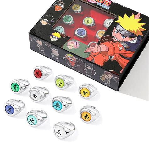 Pcs Set Naruto Akatsuki Metal Rings Anime Itachi Figure Cosplay