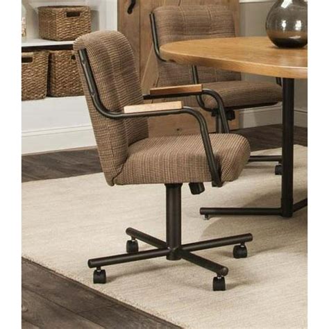 Caster Chair Company Peyton Swivel Tilt Caster Arm Chair In Walnut