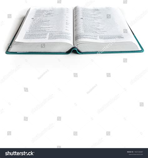 Open Bible Isolated On White Background Stock Photo 1482538487