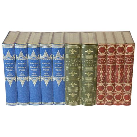Gold Tooled Leather Multi Ganged Faux Books For Library Shelves Eight