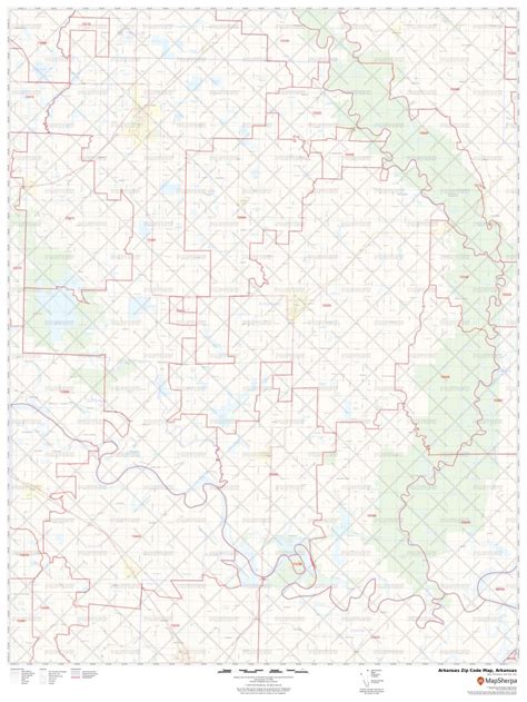 Buy Arkansas Zip Code Map With Counties Online