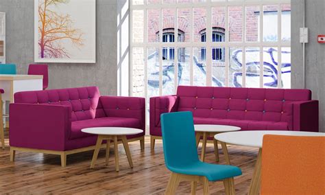 Amazing Bright Pink Soft Sofas To An Office Breakout Area Installed By
