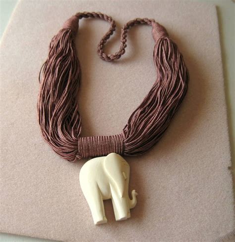 Ivory Elephant Pendant Necklace