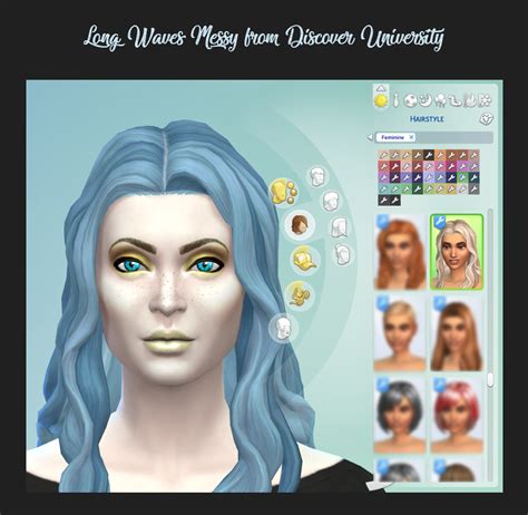 Mod The Sims Long Waves Messy Hair Retextured By Hot Sex Picture