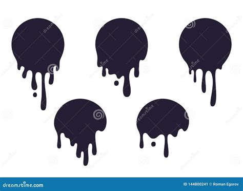 Dripping Oil Blob Drip Drop Paint Or Sauce Stain Drip Black Drippings