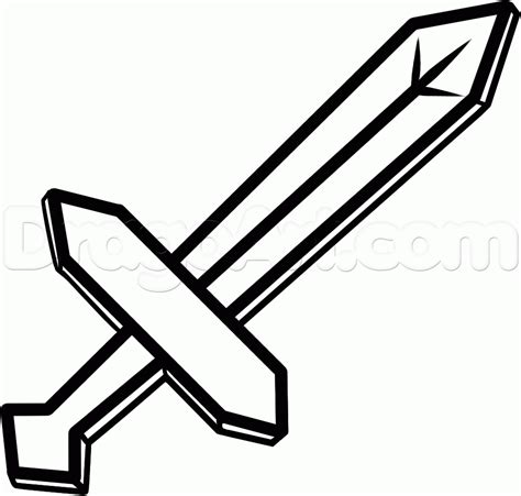 Coloring Pages Minecraft Sword Minecraft Sword And Pickaxe Coloring