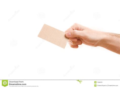 Hand Showing Blank Business Card Stock Photo Image Of Card Letter