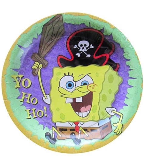 Spongebob Squarepants Pirate Small Paper Plates 8ct