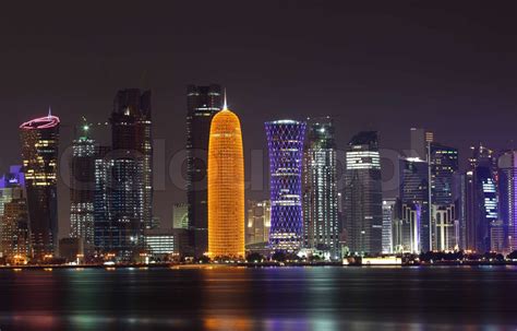 Skyline Of Doha Downtown Qatar Stock Image Colourbox