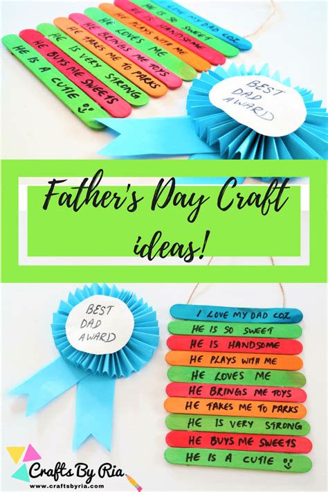 2 Easy Fathers Day Craft Ideas For Kids Crafts By Ria Crafts By Ria
