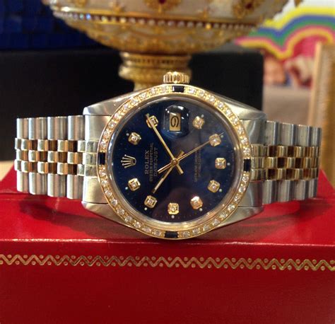 Mens Rolex Oyster Perpetual Datejust Diamonds Yellow Gold Stainless
