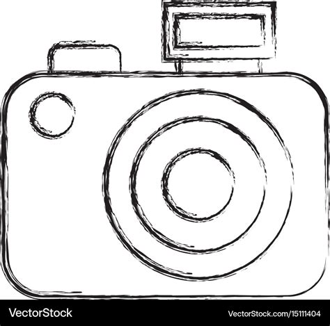 Sketch Draw Camera Cartoon Royalty Free Vector Image