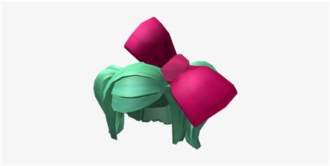 Green Hair With Oversized Bow Roblox Green Hair Free Transparent