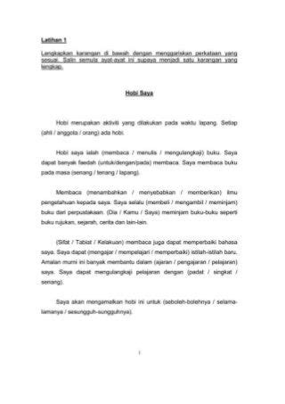 Karangan Bahasa Melayu Tahun Keluarga Saya Contoh Karangan Upsr The