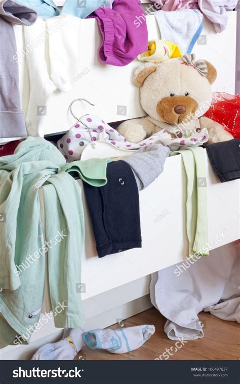 Messy Kids Room With Clothes In Drawer Stock Photo 106497827 Shutterstock