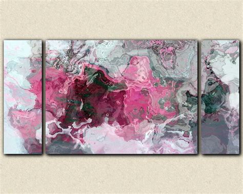 Canvas Print 30x60 To 40x78 Raspberry Flambe Pink Abstract Painting