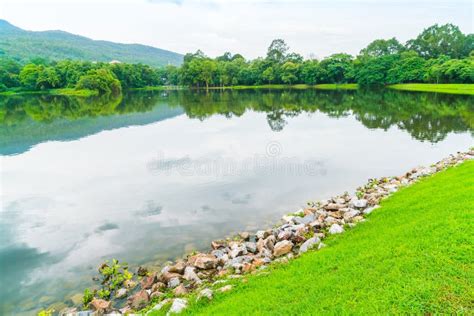 Beautiful Green Park With Lake Ang Kaew At Chiang Mai University In
