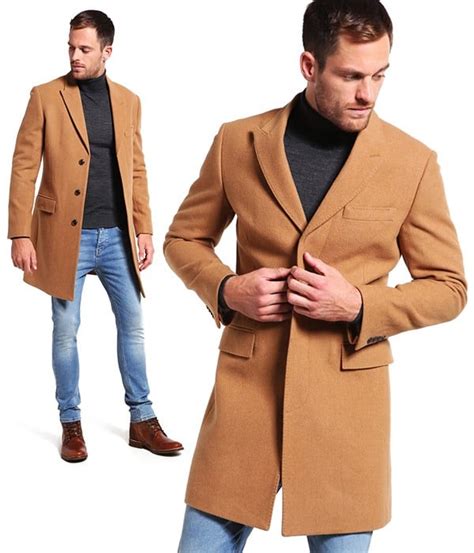 Deux poches latérales et une poches intérieure. Manteau Pardessus Homme - Couleur Marron Clair - SELECTED ...