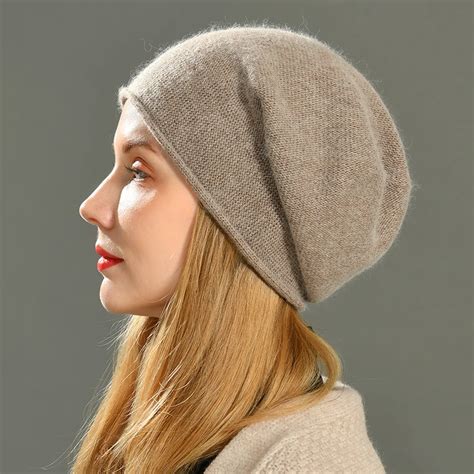 Women Slouch Beanies Skullies High Quality Female Solid Cashmere Wool