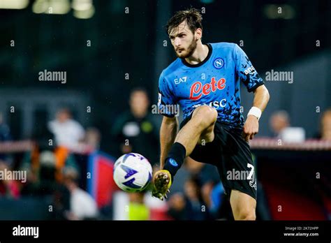 Ssc Napolis Forward Khvicha Kvaratskhelia Controls The Ball During The
