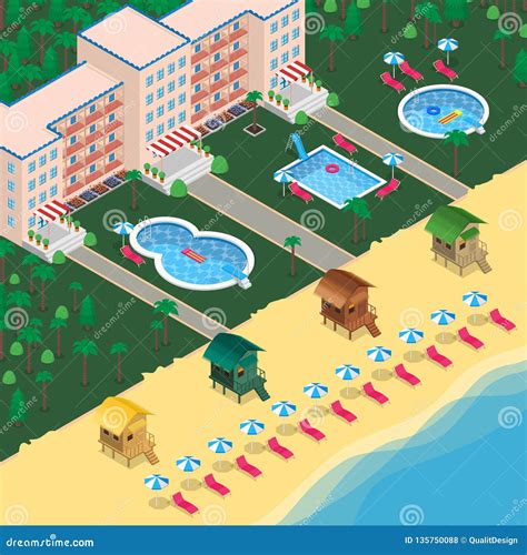 Hotel On Resort Vector Illustration 16144274