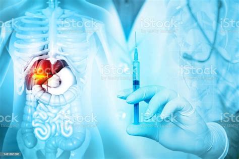 Liver Disease Treatment Concept Liver Illness Therapy Liver Injection