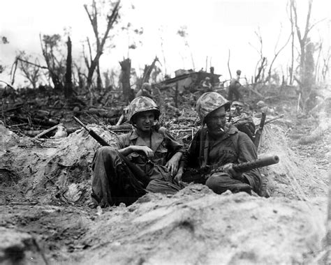 Photo Two American Marines Douglas Lightheart And Gerald Thursby