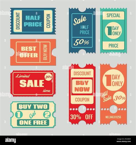 Sale Tickets Vector Collection Coupon And Buy Tag And Price Label