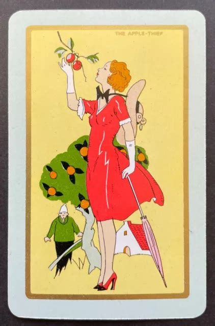 Vintage Swapplaying Card Named Lady The Apple Thief Smooth