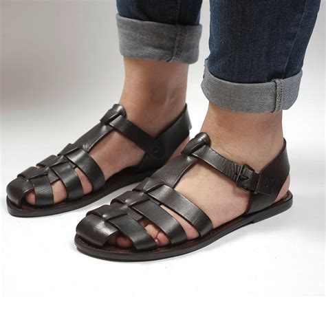 dark brown flat sandals for women real leather handmade in italy gianluca the leather craftsman
