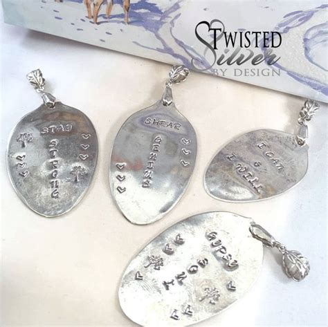 Custom Hand Stamped Flatware Necklace Upcycled Flatware Etsy