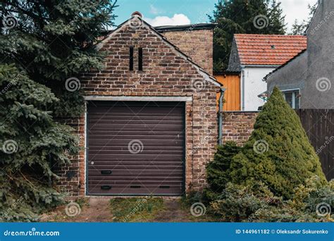Traditional European Garage With Red Brick Stock Photo Image Of Home