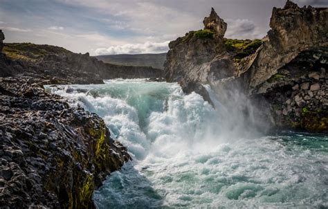 Wallpaper River Stones Wall Waterfall Iceland Iceland Arnessysla