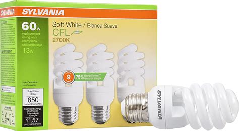 Sylvania T2 Twist Light Bulb 60w Equivalent Efficient 13w Ballasted