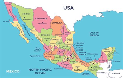 Detallado Mexico Mapa 21850751 Vector En Vecteezy