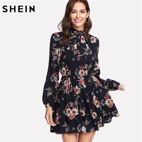 shein autumn floral women s dresses neck dress folk s go online store for men s and women