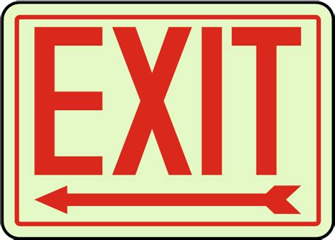 Exit Left Arrow Sign A5241 By