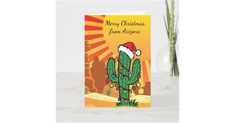 Arizona Saguaro Cactus Christmas Holiday Card