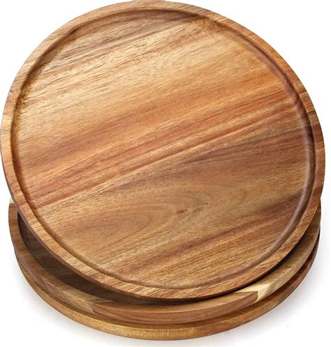 Buy Hamdan Collection Acacia Wood Dinner Plates Pieces Wooden