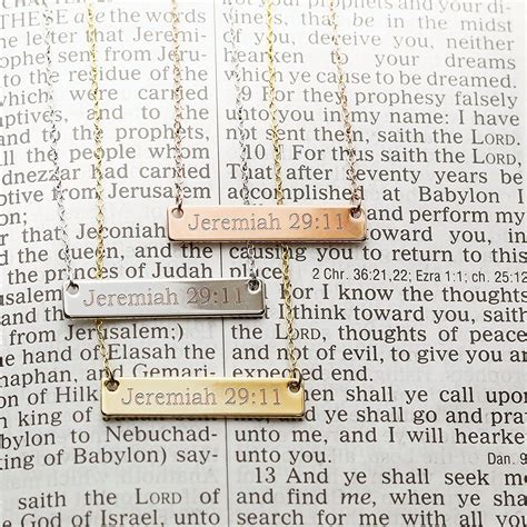 That it may be well with me for thy sake; Silver Christian Bar Necklace Bible Verse Necklace Faith ...